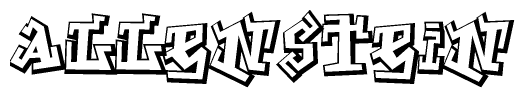 The clipart image features a stylized text in a graffiti font that reads Allenstein.