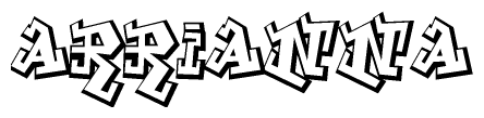 The clipart image features a stylized text in a graffiti font that reads Arrianna.