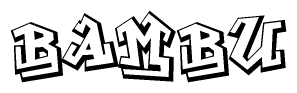 The clipart image features a stylized text in a graffiti font that reads Bambu.