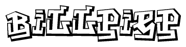 The clipart image features a stylized text in a graffiti font that reads Billpiep.