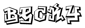 The clipart image features a stylized text in a graffiti font that reads Becky.