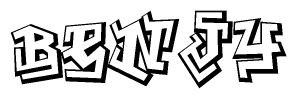 The clipart image features a stylized text in a graffiti font that reads Benjy.