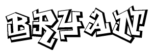 The clipart image features a stylized text in a graffiti font that reads Bryan.