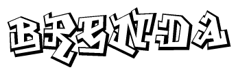 The clipart image depicts the word Brenda in a style reminiscent of graffiti. The letters are drawn in a bold, block-like script with sharp angles and a three-dimensional appearance.