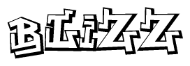 The clipart image depicts the word Blizz in a style reminiscent of graffiti. The letters are drawn in a bold, block-like script with sharp angles and a three-dimensional appearance.