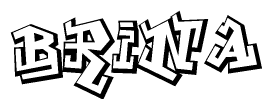 The clipart image depicts the word Brina in a style reminiscent of graffiti. The letters are drawn in a bold, block-like script with sharp angles and a three-dimensional appearance.