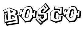 The clipart image features a stylized text in a graffiti font that reads Bosco.