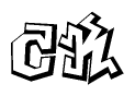 The clipart image features a stylized text in a graffiti font that reads Ck.
