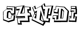 The clipart image features a stylized text in a graffiti font that reads Cyndi.