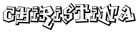   The clipart image features a stylized text in a graffiti font that reads Chiristina. 