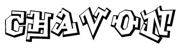 The clipart image depicts the word Chavon in a style reminiscent of graffiti. The letters are drawn in a bold, block-like script with sharp angles and a three-dimensional appearance.