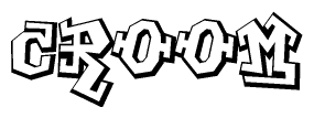 The clipart image features a stylized text in a graffiti font that reads Croom.