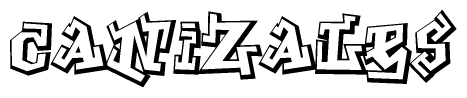 The clipart image features a stylized text in a graffiti font that reads Canizales.