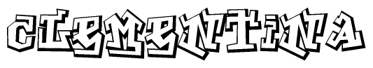 The clipart image features a stylized text in a graffiti font that reads Clementina.