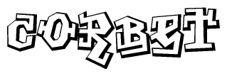 The clipart image features a stylized text in a graffiti font that reads Corbet.