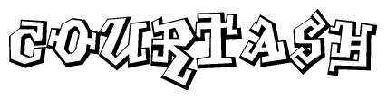 The clipart image features a stylized text in a graffiti font that reads Courtash.