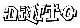 The clipart image features a stylized text in a graffiti font that reads Dinto.