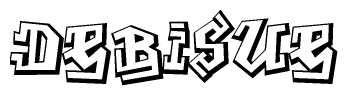The clipart image features a stylized text in a graffiti font that reads Debisue.