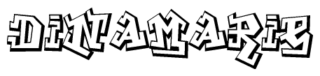 The clipart image features a stylized text in a graffiti font that reads Dinamarie.