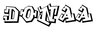 The clipart image features a stylized text in a graffiti font that reads Donaa.