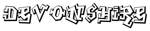 The clipart image features a stylized text in a graffiti font that reads Devonshire.