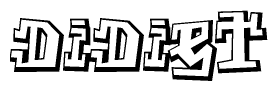 The clipart image depicts the word Didiet in a style reminiscent of graffiti. The letters are drawn in a bold, block-like script with sharp angles and a three-dimensional appearance.