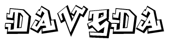 The clipart image features a stylized text in a graffiti font that reads Daveda.