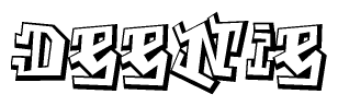 The clipart image features a stylized text in a graffiti font that reads Deenie.