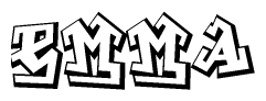 The clipart image depicts the word Emma in a style reminiscent of graffiti. The letters are drawn in a bold, block-like script with sharp angles and a three-dimensional appearance.