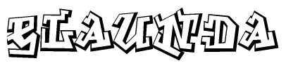 The clipart image features a stylized text in a graffiti font that reads Elaunda.