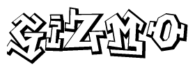 The clipart image features a stylized text in a graffiti font that reads Gizmo.
