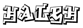 The clipart image features a stylized text in a graffiti font that reads Haleh.