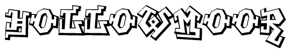 The clipart image features a stylized text in a graffiti font that reads Hollowmoor.