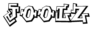 The clipart image depicts the word Joolz in a style reminiscent of graffiti. The letters are drawn in a bold, block-like script with sharp angles and a three-dimensional appearance.