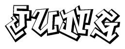 The clipart image features a stylized text in a graffiti font that reads Jung.