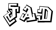 The clipart image features a stylized text in a graffiti font that reads Jad.
