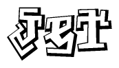 The clipart image features a stylized text in a graffiti font that reads Jet.