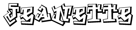 The clipart image features a stylized text in a graffiti font that reads Jeanette.