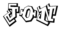 The clipart image features a stylized text in a graffiti font that reads Jon.