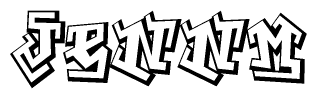 The clipart image features a stylized text in a graffiti font that reads Jennm.