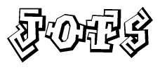 The clipart image features a stylized text in a graffiti font that reads Jofs.
