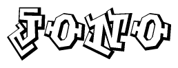 The clipart image features a stylized text in a graffiti font that reads Jono.