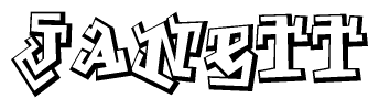 The clipart image features a stylized text in a graffiti font that reads Janett.