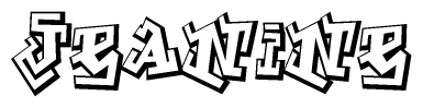 The clipart image features a stylized text in a graffiti font that reads Jeanine.