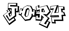 The clipart image features a stylized text in a graffiti font that reads Jory.