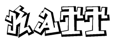 The clipart image features a stylized text in a graffiti font that reads Katt.