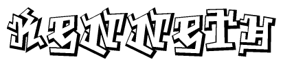 The clipart image features a stylized text in a graffiti font that reads Kenneth.