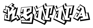 The clipart image features a stylized text in a graffiti font that reads Kenna.
