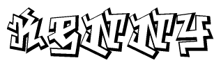 The clipart image features a stylized text in a graffiti font that reads Kenny.