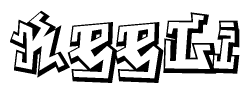 The clipart image features a stylized text in a graffiti font that reads Keeli.
